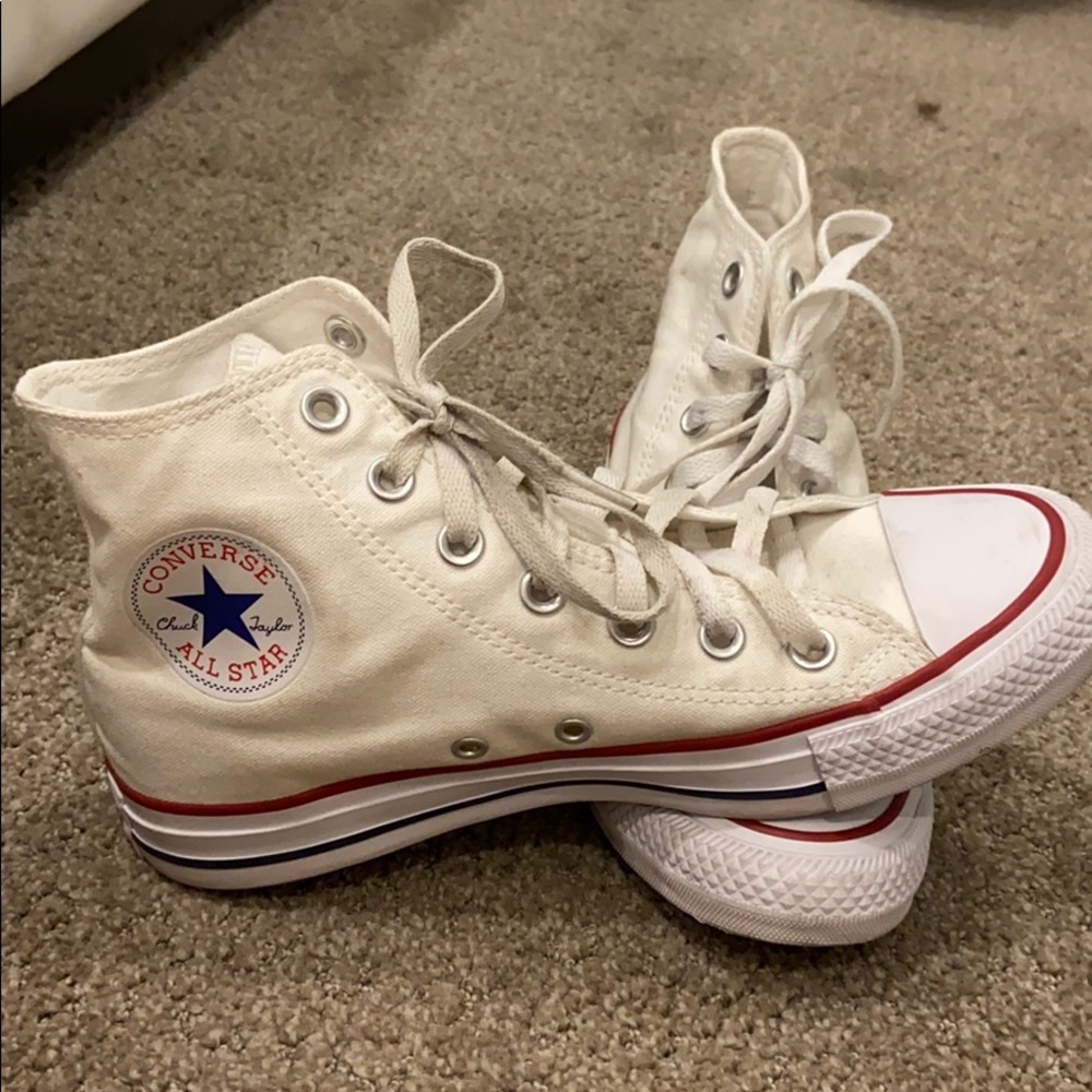 White Converse High Tops - Picture 2 of 4